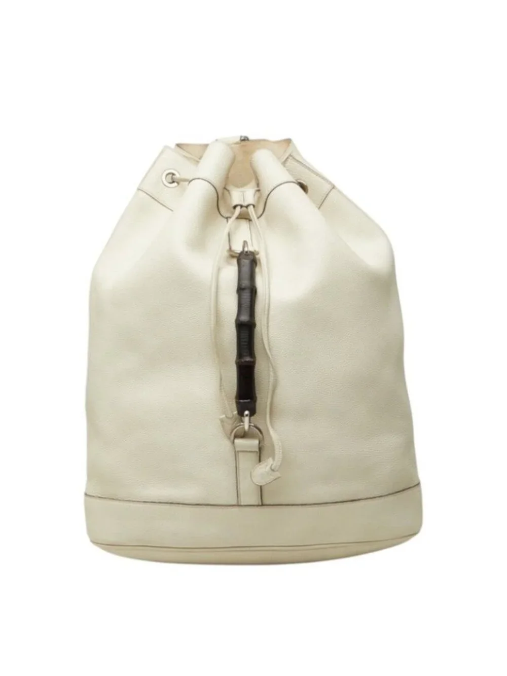 Gucci Bamboo Backpack White Leather